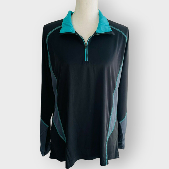 Subaru Black Label Quarter Zip Long Sleeve Top Athletic Recycled Materials XL - Picture 2 of 10